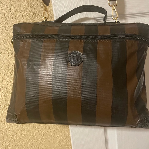 Fendi Brown and Black Striped Crossbody Bag - Picture 1 of 10